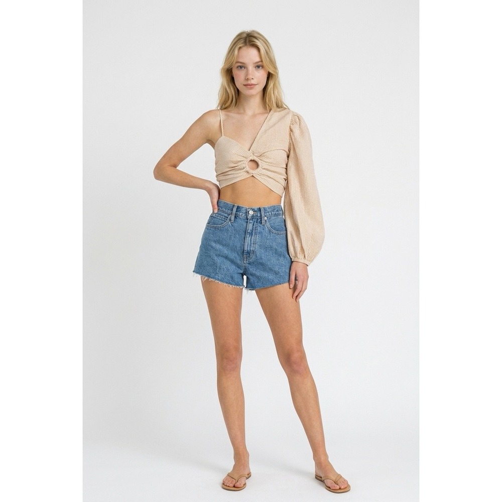 Jen's Pirate Booty Revolve Twentynine Palms Top Womens Medium Gold Stripe Sand